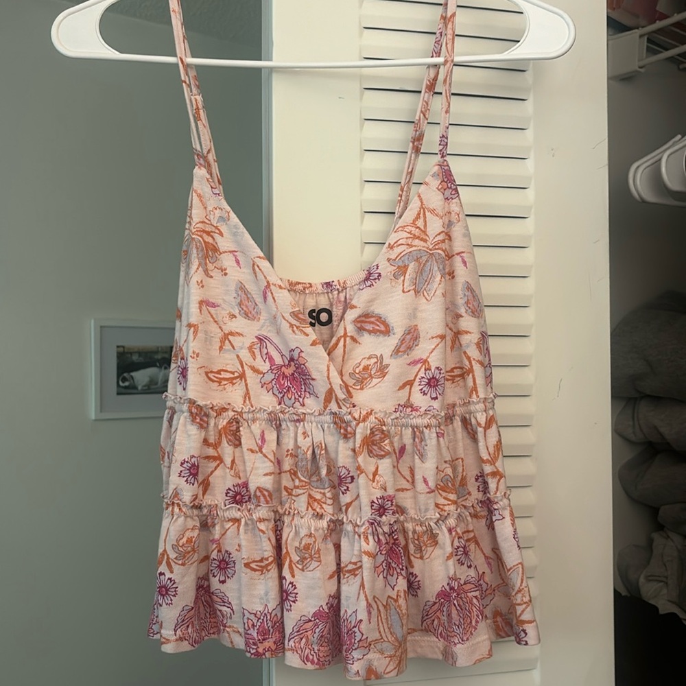 pinks floral babydoll top